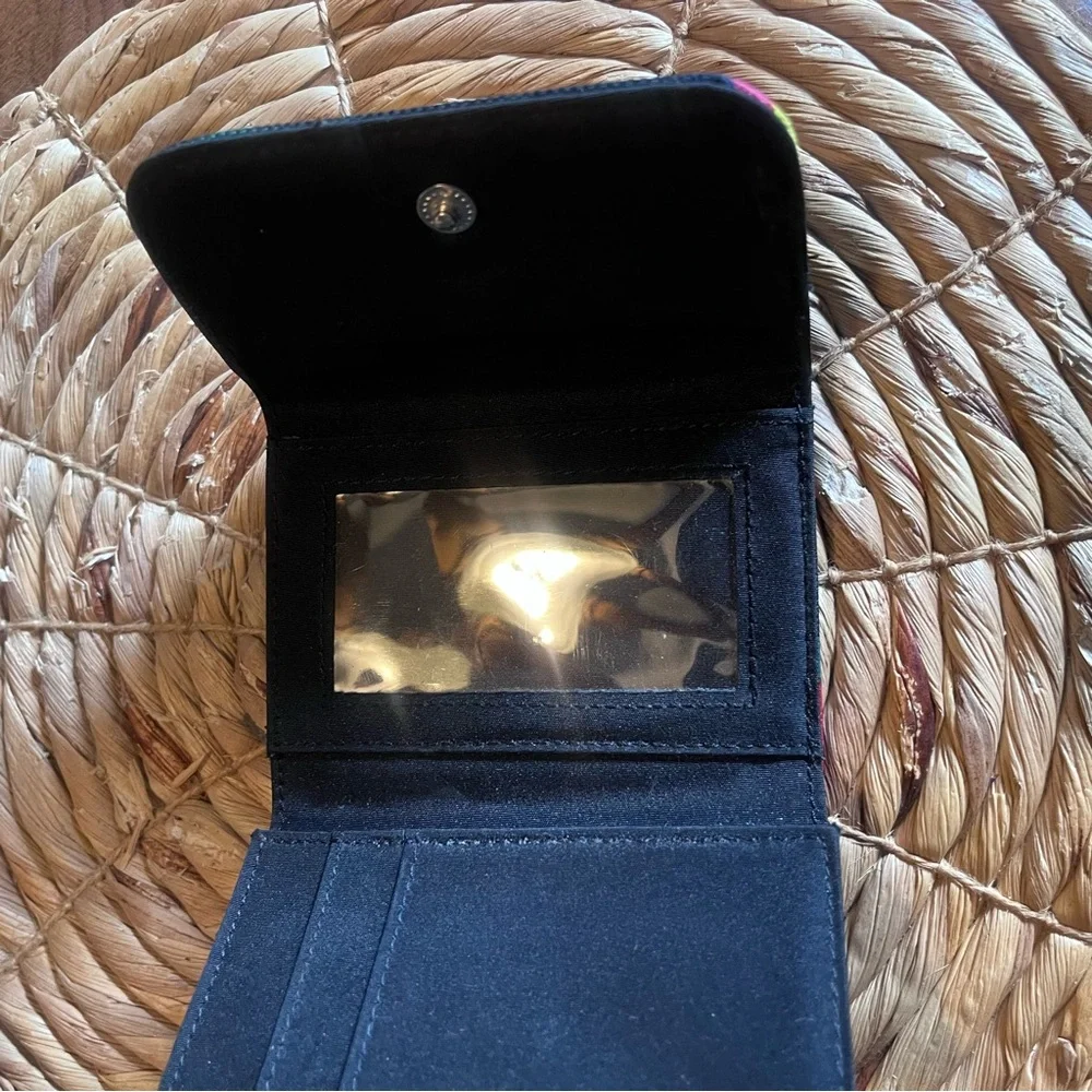 Kate Spade New York Rainbow Stripe Nylon Wallet Snap Closure